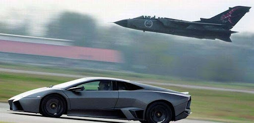  Formula One Car Spyker F8 VII takes on F 16 Fighter Jet
